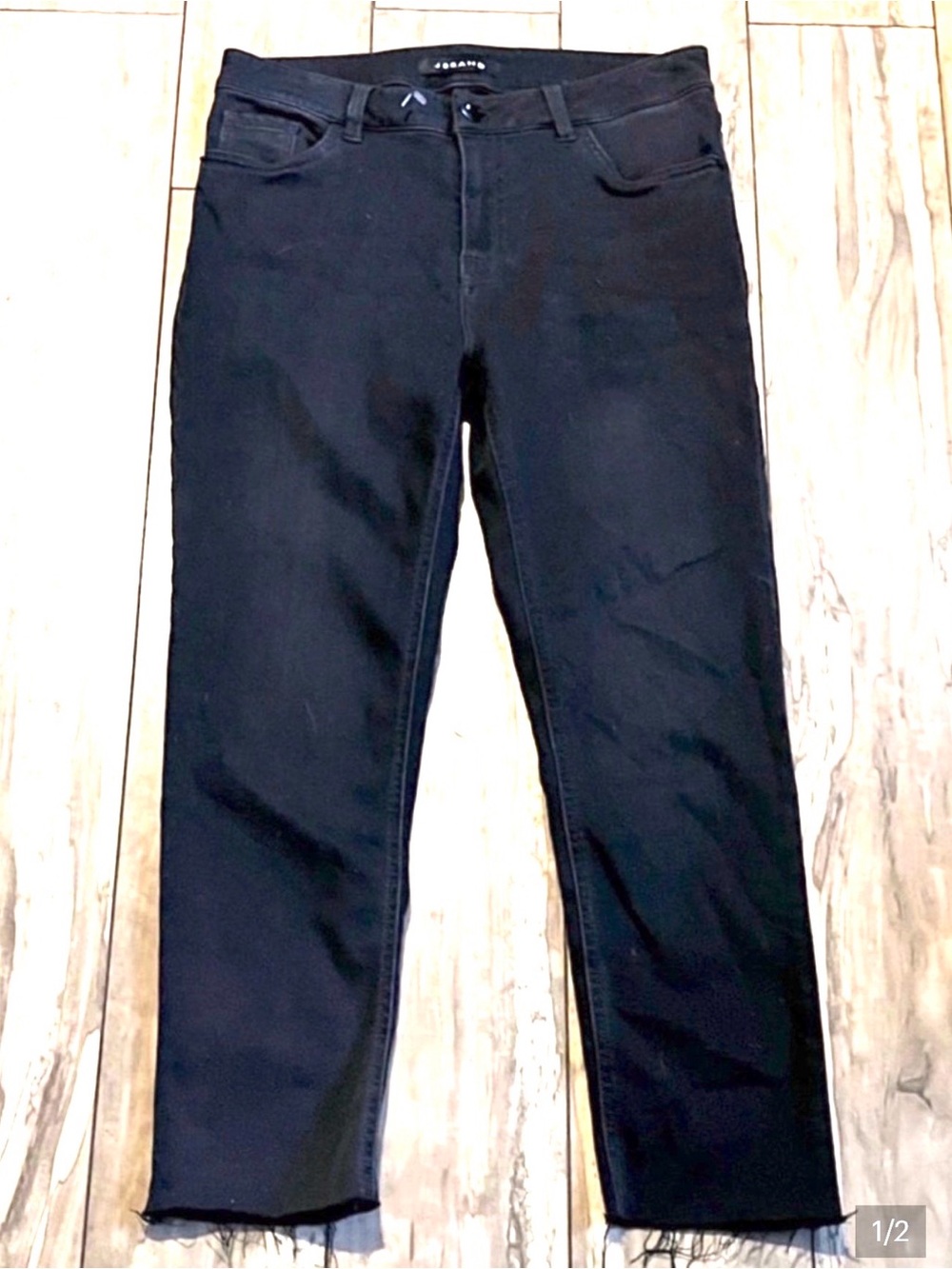 J Brand Black Raw Hem Jeans